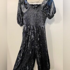 Old Navy Charcoal Velvet Jumpsuit